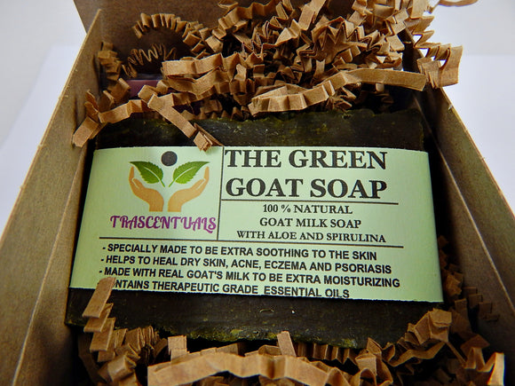 Aloe Vera Soap With Goat's Milk and Spirulina Extra Moisturizing for Face or Body Washing - TRASCENTUALS