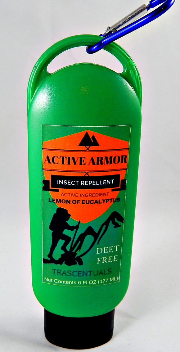 Active Armor Insect Repellent Lotion For Camping Hiking and All Outdoor Activities Uses Lemon of Eucalyptus Essential Oil as Active Ingredient - TRASCENTUALS